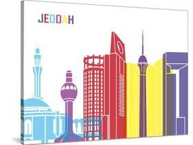 Jeddah Skyline Pop-paulrommer-Stretched Canvas