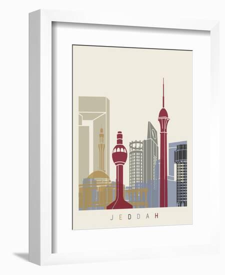 Jeddah Skyline Poster-paulrommer-Framed Art Print