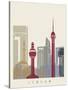 Jeddah Skyline Poster-paulrommer-Stretched Canvas