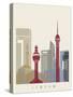 Jeddah Skyline Poster-paulrommer-Stretched Canvas