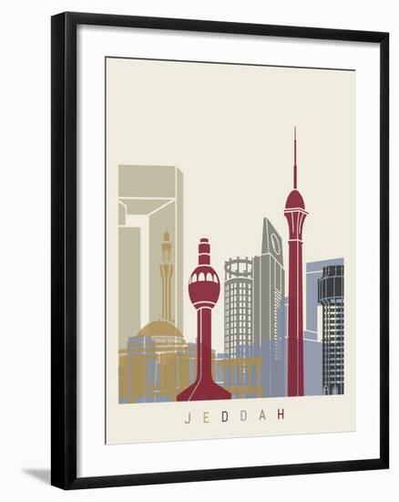 Jeddah Skyline Poster-paulrommer-Framed Art Print