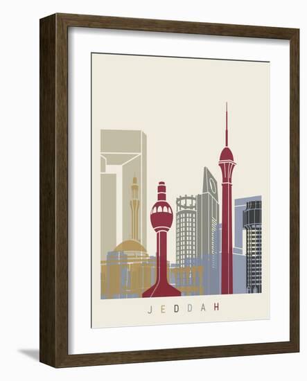 Jeddah Skyline Poster-paulrommer-Framed Art Print