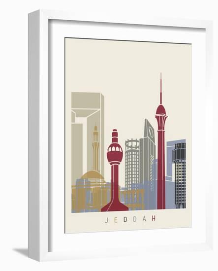 Jeddah Skyline Poster-paulrommer-Framed Art Print