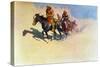 Jedediah Smith Making His Way Across the Desert from Green River to the Spanish Settlement-Frederic Sackrider Remington-Stretched Canvas
