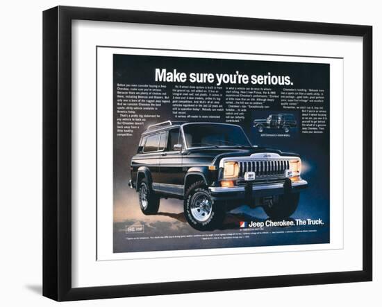 Jeep Cherokee - Make Sure…-null-Framed Art Print