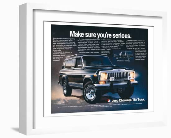 Jeep Cherokee - Make Sure…-null-Framed Art Print