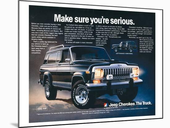 Jeep Cherokee - Make Sure…-null-Mounted Art Print