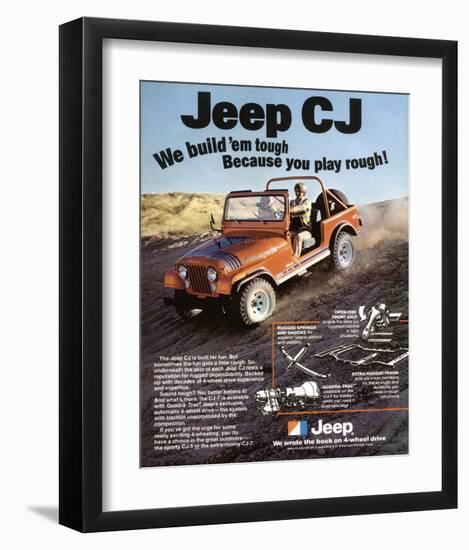 Jeep CJ - We Build 'Em Tough-null-Framed Art Print