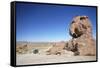 Jeep Driving Through Rocky Landscape on the Altiplano, Potosi Department, Bolivia, South America-Ian Trower-Framed Stretched Canvas