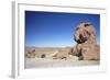 Jeep Driving Through Rocky Landscape on the Altiplano, Potosi Department, Bolivia, South America-Ian Trower-Framed Photographic Print