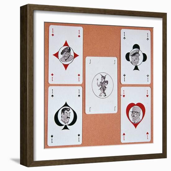 Jeep Pack of playing cards from Belgium, 1940s-Unknown-Framed Giclee Print