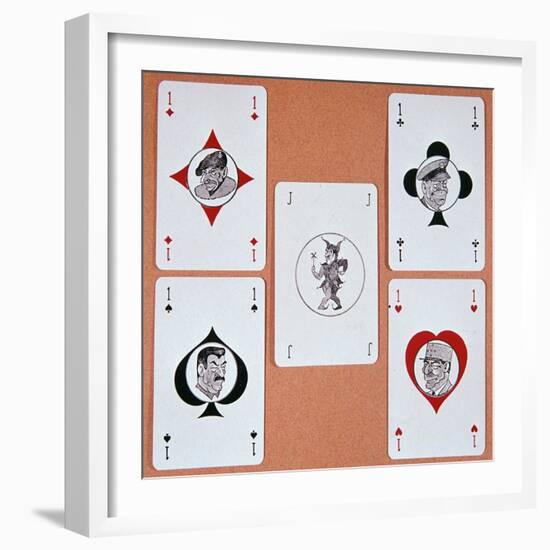 Jeep Pack of playing cards from Belgium, 1940s-Unknown-Framed Giclee Print