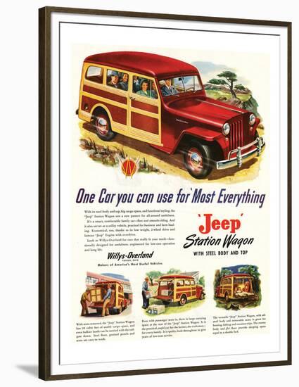 Jeep Station 'Most Everything-null-Framed Premium Giclee Print