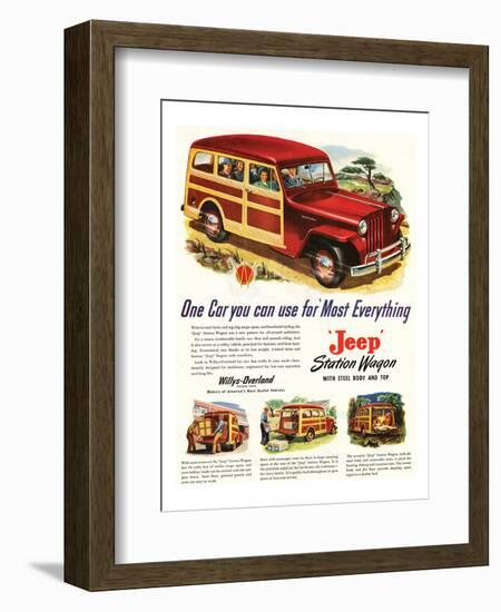 Jeep Station 'Most Everything-null-Framed Art Print