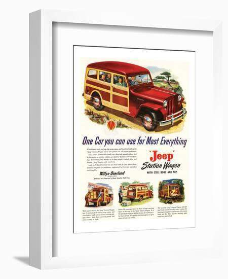 Jeep Station 'Most Everything-null-Framed Art Print