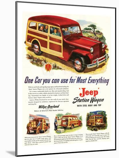 Jeep Station 'Most Everything-null-Mounted Art Print