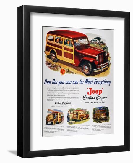 Jeep Station Wagon, 1947-null-Framed Giclee Print