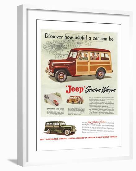 Jeep Station Wagon - Discover-null-Framed Art Print