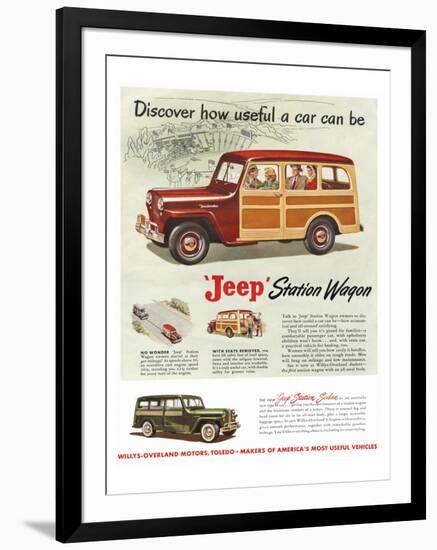 Jeep Station Wagon - Discover-null-Framed Art Print