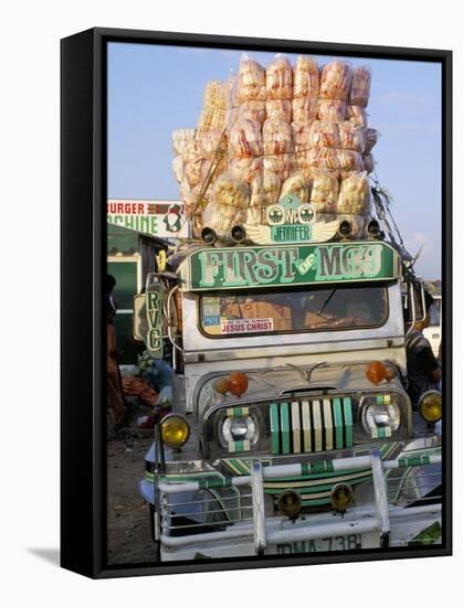 Jeepney, Port of Lucena, Southern Area, Island of Luzon, Philippines, Southeast Asia-Bruno Barbier-Framed Stretched Canvas