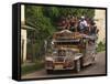 Jeepney Truck with Passengers Crowded on Roof, Coron Town, Busuanga Island, Philippines-Kober Christian-Framed Stretched Canvas