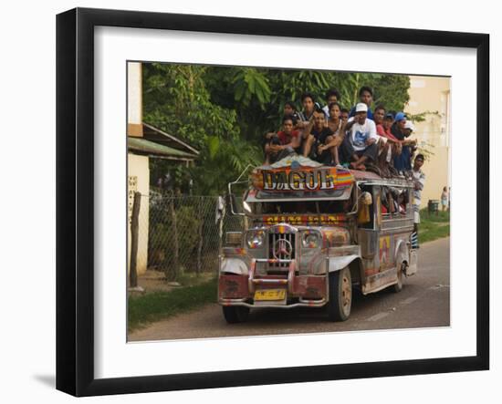 Jeepney Truck with Passengers Crowded on Roof, Coron Town, Busuanga Island, Philippines-Kober Christian-Framed Photographic Print