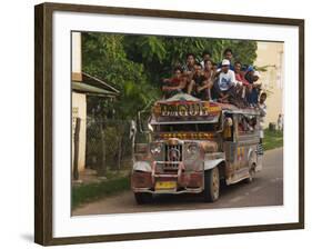 Jeepney Truck with Passengers Crowded on Roof, Coron Town, Busuanga Island, Philippines-Kober Christian-Framed Photographic Print