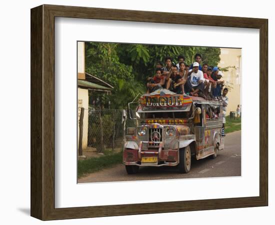 Jeepney Truck with Passengers Crowded on Roof, Coron Town, Busuanga Island, Philippines-Kober Christian-Framed Photographic Print