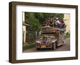 Jeepney Truck with Passengers Crowded on Roof, Coron Town, Busuanga Island, Philippines-Kober Christian-Framed Photographic Print