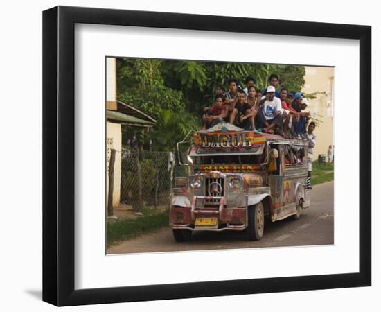 Jeepney Truck with Passengers Crowded on Roof, Coron Town, Busuanga Island, Philippines-Kober Christian-Framed Photographic Print