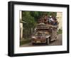 Jeepney Truck with Passengers Crowded on Roof, Coron Town, Busuanga Island, Philippines-Kober Christian-Framed Photographic Print