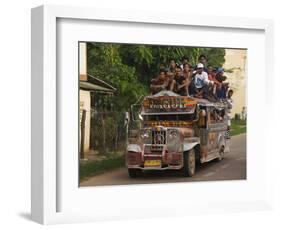 Jeepney Truck with Passengers Crowded on Roof, Coron Town, Busuanga Island, Philippines-Kober Christian-Framed Photographic Print