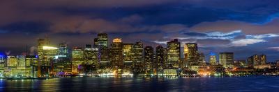 Boston Skyline Panorama at Night-Jeff Kreulen-Photographic Print