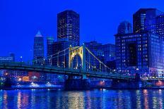 Boston Skyline Panorama at Night-Jeff Kreulen-Photographic Print