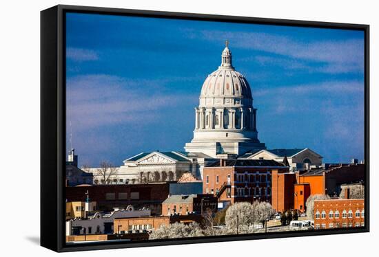 JEFFERSON CITY - MISSOURI - Missouri state capitol building in Jefferson City-null-Framed Stretched Canvas