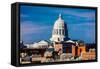 JEFFERSON CITY - MISSOURI - Missouri state capitol building in Jefferson City-null-Framed Stretched Canvas