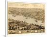 Jefferson City, Missouri - Panoramic Map-Lantern Press-Framed Art Print