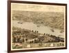 Jefferson City, Missouri - Panoramic Map-Lantern Press-Framed Art Print