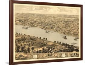 Jefferson City, Missouri - Panoramic Map-Lantern Press-Framed Art Print