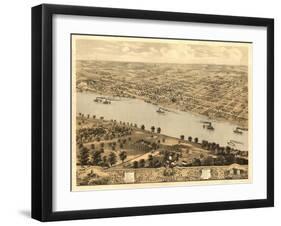 Jefferson City, Missouri - Panoramic Map-Lantern Press-Framed Art Print