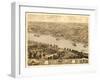 Jefferson City, Missouri - Panoramic Map-Lantern Press-Framed Art Print