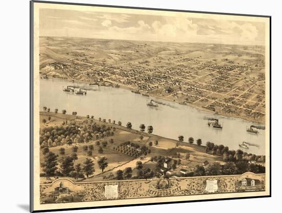 Jefferson City, Missouri - Panoramic Map-Lantern Press-Mounted Art Print