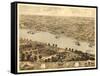 Jefferson City, Missouri - Panoramic Map-Lantern Press-Framed Stretched Canvas