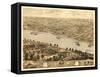 Jefferson City, Missouri - Panoramic Map-Lantern Press-Framed Stretched Canvas