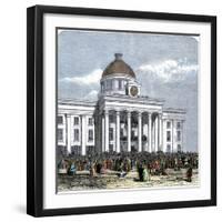 Jefferson Davis Inaugurated as President of the Confederate States of America, c.1861-null-Framed Giclee Print