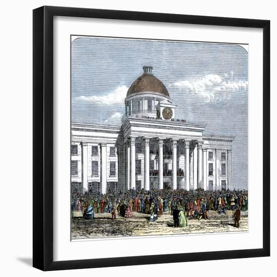 Jefferson Davis Inaugurated as President of the Confederate States of America, c.1861-null-Framed Giclee Print