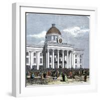 Jefferson Davis Inaugurated as President of the Confederate States of America, c.1861-null-Framed Giclee Print