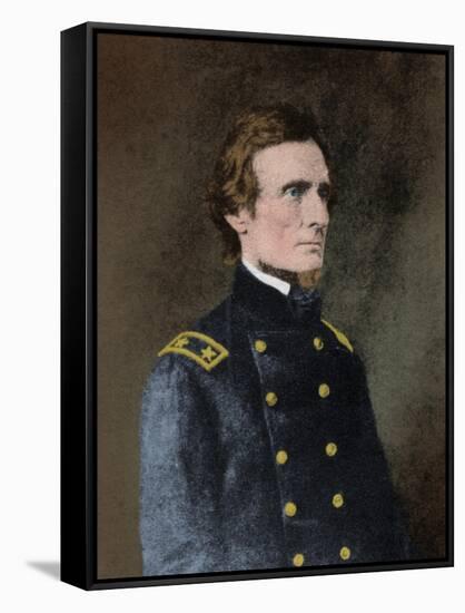 Jefferson Davis, President of the Confederacy-Science Source-Framed Stretched Canvas