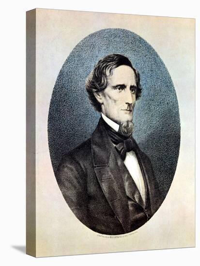 Jefferson Davis, President of the Confederate (Southern) States-Thomas Hicks-Stretched Canvas