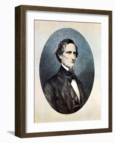 Jefferson Davis, President of the Confederate (Southern) States-Thomas Hicks-Framed Giclee Print